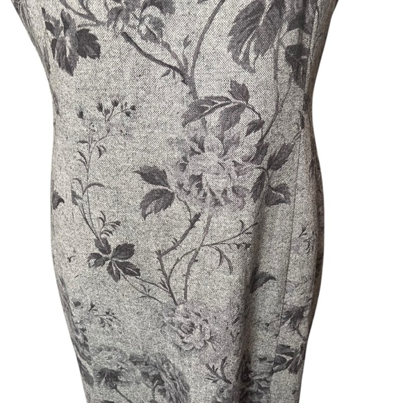 Talbots Wool Blend Grey Floral Roses Cowl Neck Sheath Dress Size 12 Classic NWT - Picture 13 of 15
